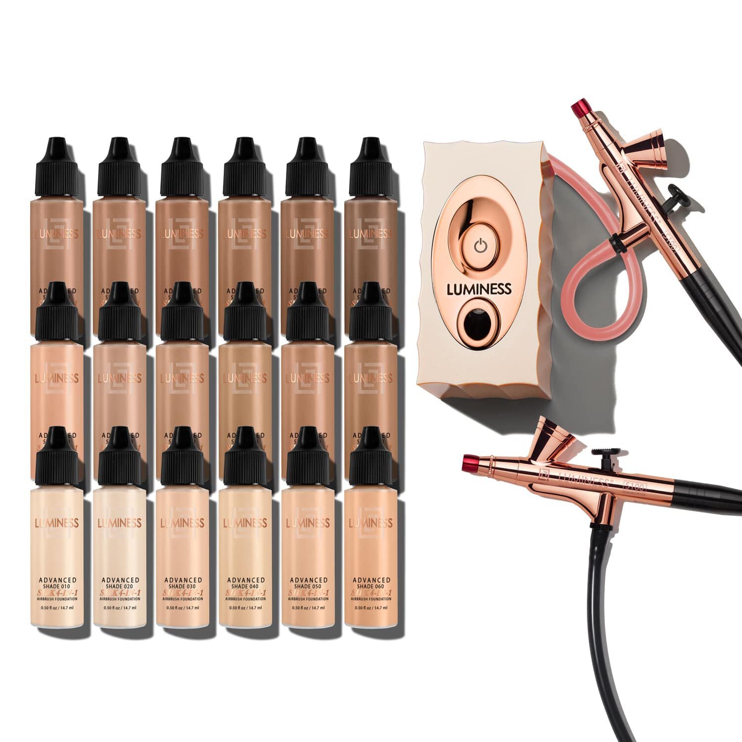 Luminess Air Icon Pro Airbrush System with 4-Piece Foundation Starter Kit,  Medium Coverage - Quick, Easy & Long Lasting Application - Includes Silk